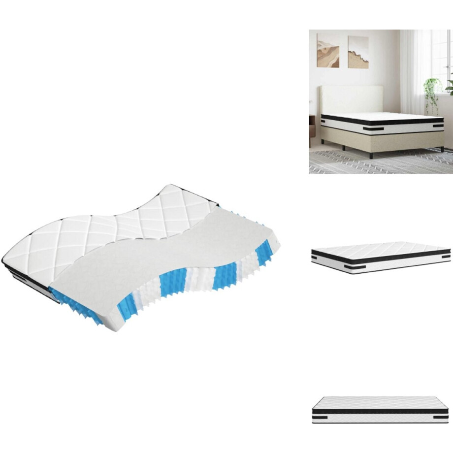vidaXL Pocketveringmatras - Pocketveringmatrassen - Matras Pocketvering - Matras Pocketveren - Pocketveringmatras middelhard-plus 140x190 cm afbeelding 1