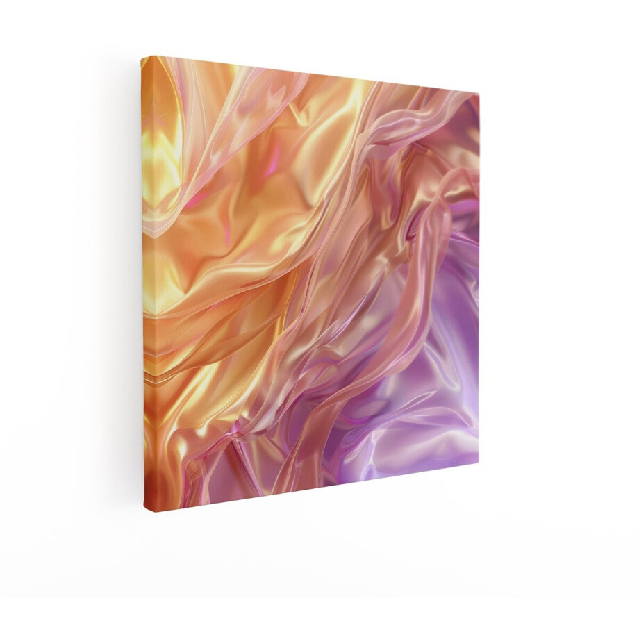 Artaza Canvas Schilderij Abstract - 70x70 cm - Wanddecoratie Modern - Muurdecoratie Stof - Decoratie Woonkamer - Schilderijen Op Canvas - Roze afbeelding 1