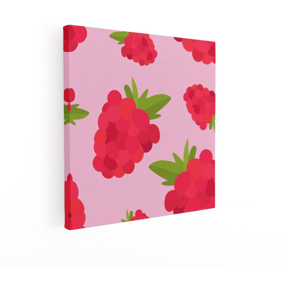 Artaza Canvas Schilderij Frambozen - 70x70 cm - Wanddecoratie Fruit - Muurdecoratie Kinderkamer - Decoratie Roze Keuken Artaza Canvas Schilderij Frambozen - 70x70 cm - Wanddecoratie Fruit - Muurdecoratie Kinderkamer - Decoratie Roze Keuken afbeelding 1