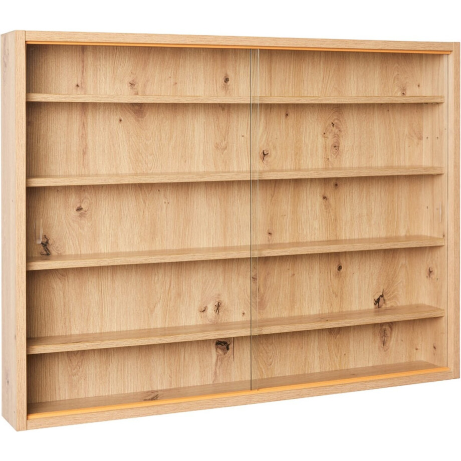 Wandvitrinekastje Collecty | 80 x 9,5 x 60 cm | Zandkleur afbeelding 1
