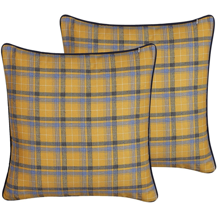 BELIANI DICENTRA - Sierkussen set van 2 - Geel - 45 x 45 cm - Polyester afbeelding 1