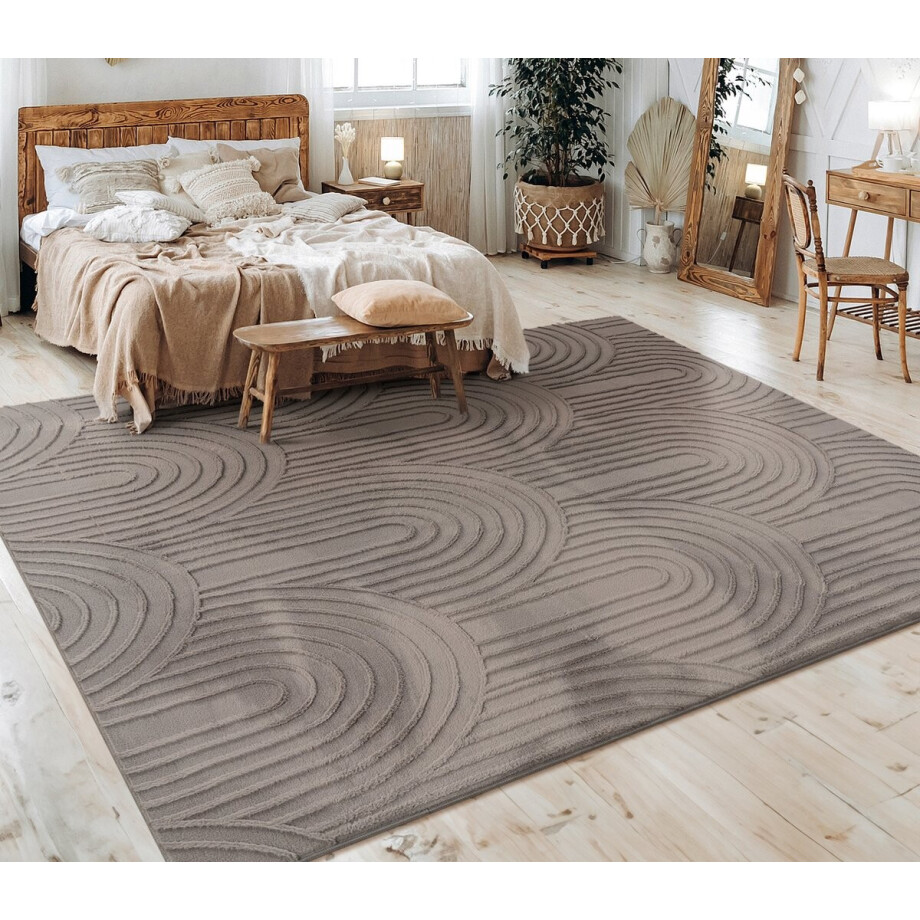 Paco Home Vloerkleed Woonkamer Laagpolig Patroon Scandinavisch Boho Patroon Geometrisch 240x340 cm afbeelding 1