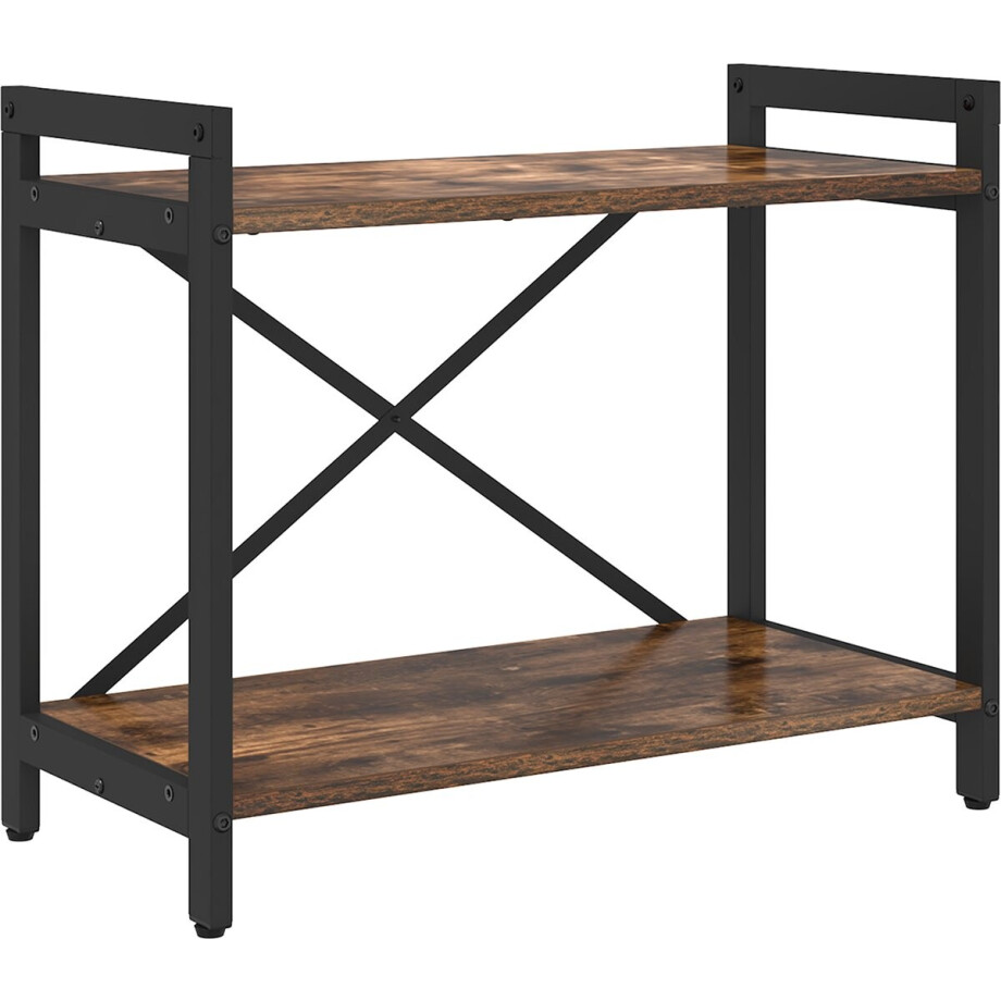 vidaXL - Boekenplank - Rook - Eiken - 60 - x - 30 - x - 50 - cm - Bewerkt - hout afbeelding 1