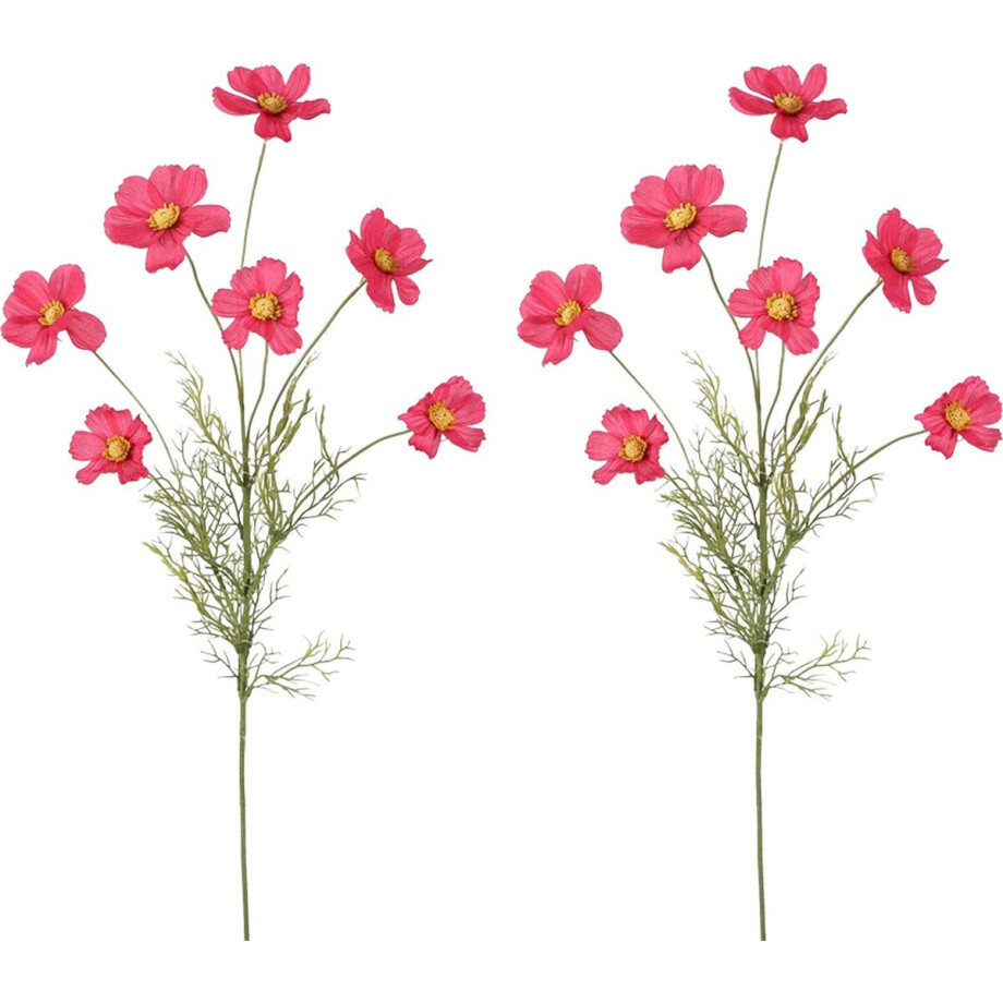 Viv! Home Luxuries Cosmos - kunstbloem - 2 stuks - fuchsia roze - 77cm Viv! Home Luxuries Cosmos - kunstbloem - 2 stuks - fuchsia roze - 77cm afbeelding 1