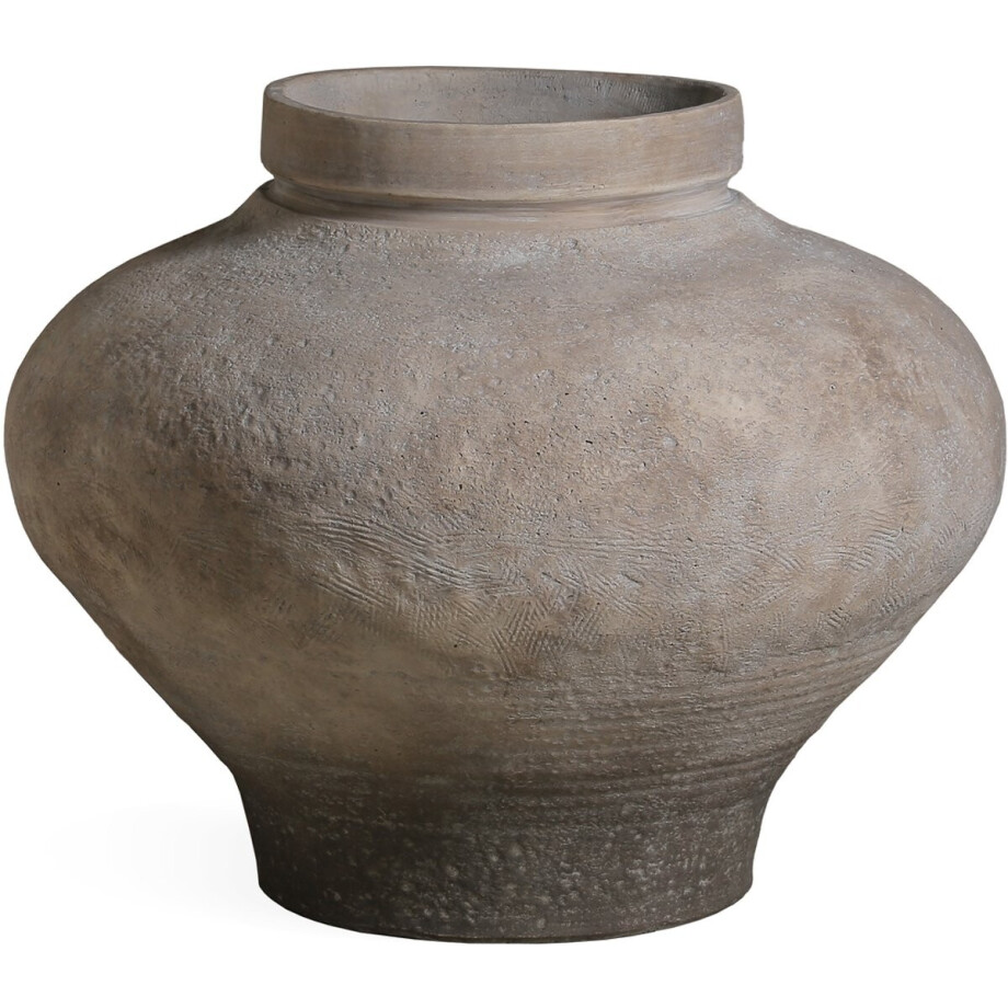 PTMD Michle Beige Fiber Cement Vintage Jar Pot S afbeelding 1