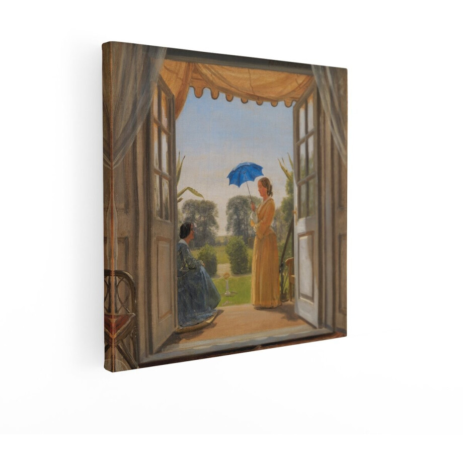 Artaza Canvas Schilderij Vintage Vrouwen - 40x40 cm - Wanddecoratie Tuin Paraplu - Muurdecoratie Klassiek - Schilderijen Op Canvas Geel Artaza Canvas Schilderij Vintage Vrouwen - 40x40 cm - Wanddecoratie Tuin Paraplu - Muurdecoratie Klassiek - Schilderijen Op Canvas Geel afbeelding 1