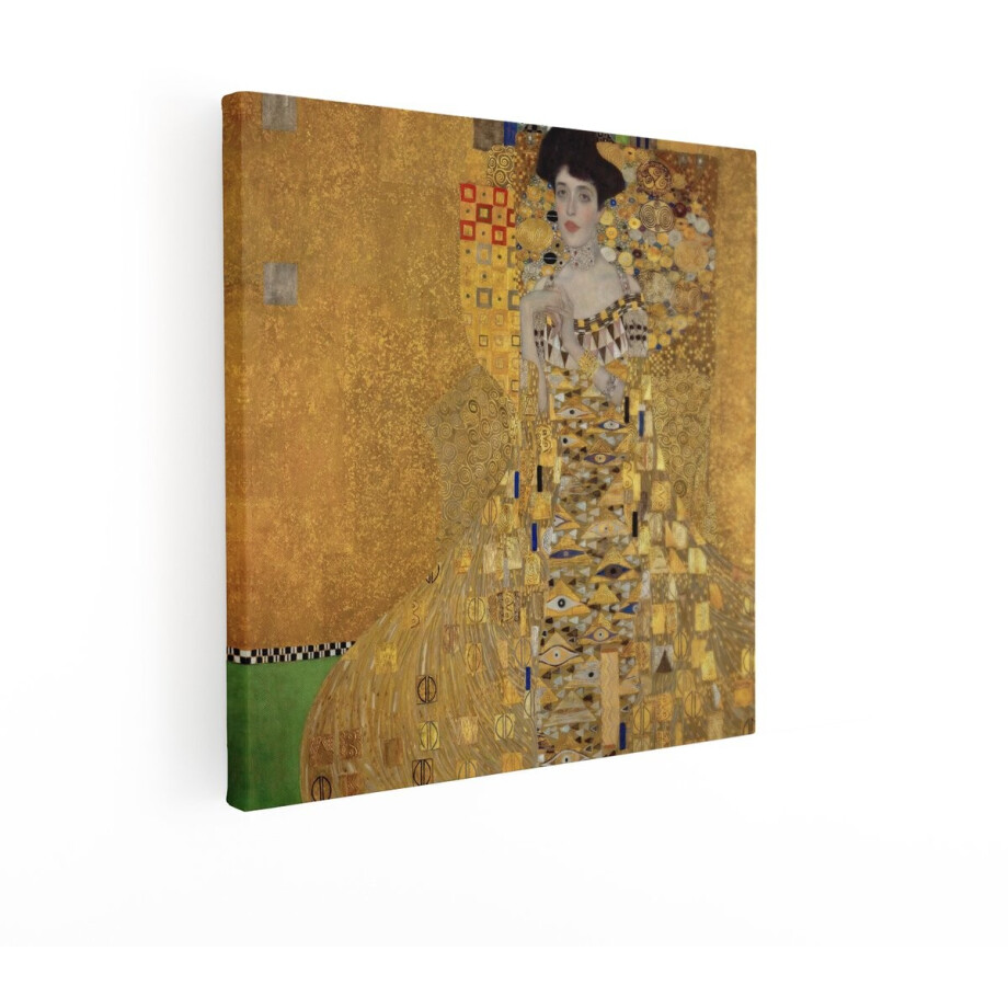 Artaza Canvas Schilderij Portret van Adele Bloch-Bauer I - een Iconisch Schilderij van Gustav Klimt in Gouden Stijl - 90x90 cm - Groot - Wanddecoratie Woonkamer - Schilderijen - Muurdecoratie afbeelding 1