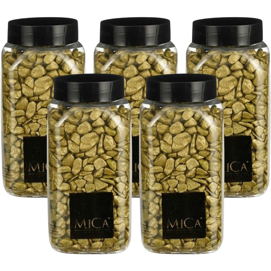 Mica Decorations decoratie steentjes - 5x - goud - 650ml - hobby steentjes - sier stenen afbeelding 1