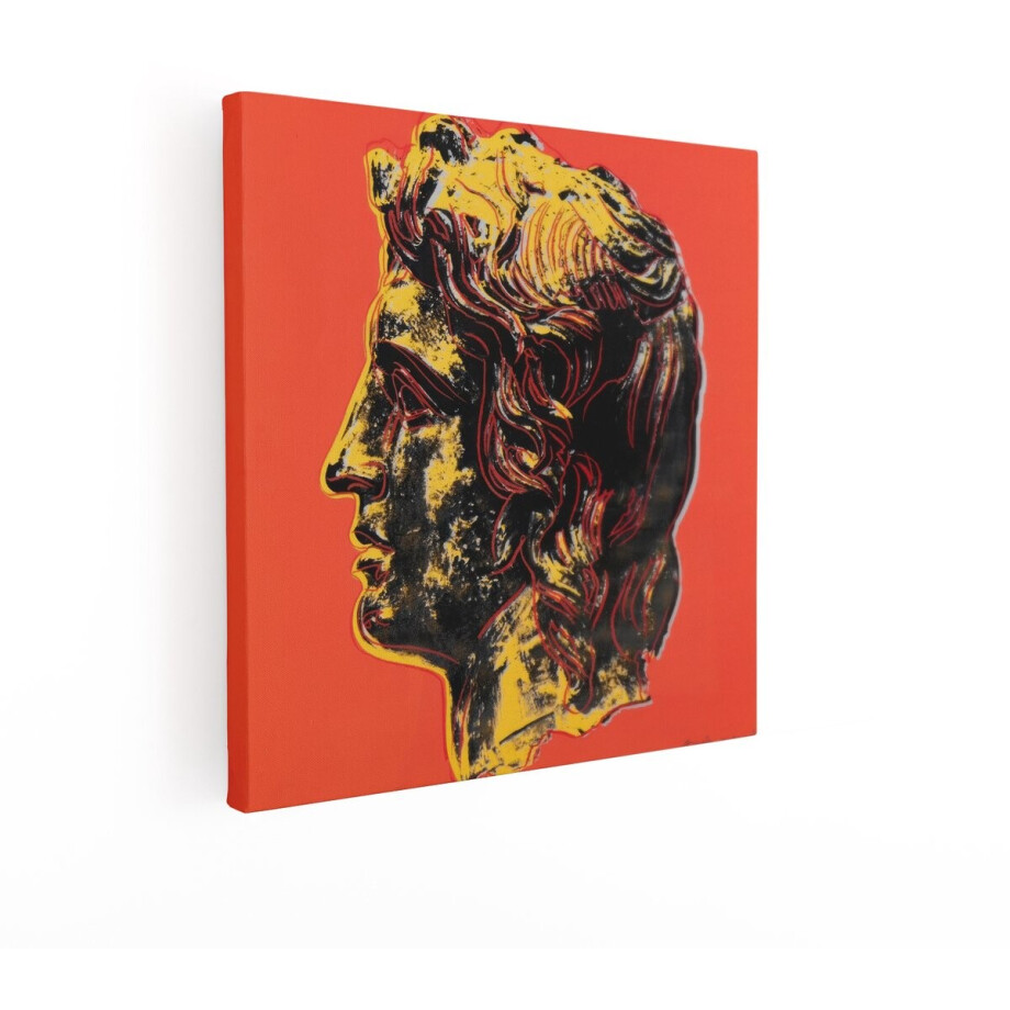 Artaza Canvas Schilderij Pop Art Andy Warhol - 50x50 cm - Wanddecoratie Grieks Portret - Muurdecoratie Klassiek Beeld - Decoratie Oranje afbeelding 1