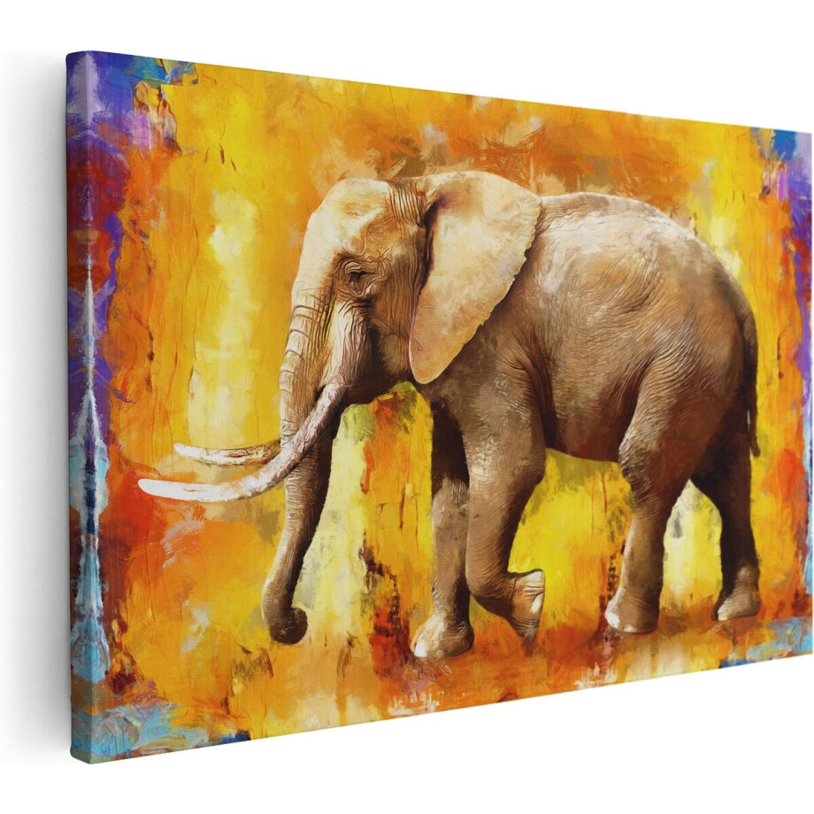 Artaza Canvas Schilderij Geschilderde Olifant Olieverf - Abstract - 60x40 - Foto Op Canvas - Canvas Print Artaza Canvas Schilderij Geschilderde Olifant Olieverf - Abstract - 60x40 - Foto Op Canvas - Canvas Print afbeelding 1