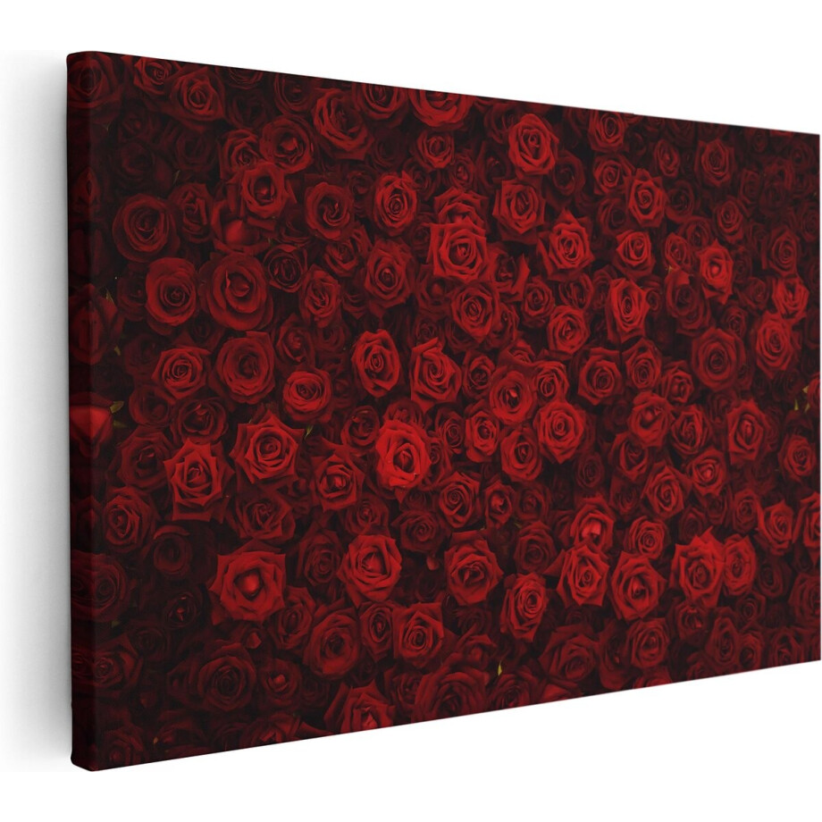 Artaza Canvas Schilderij Rode Rozen Achtergrond - 30x20 - Klein - Foto Op Canvas - Canvas Print Artaza Canvas Schilderij Rode Rozen Achtergrond - 30x20 - Klein - Foto Op Canvas - Canvas Print afbeelding 1