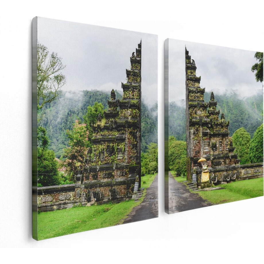 Artaza Canvas Schilderij Tweeluik Tempel Poort in Bali - 120x80 - Foto Op Canvas - Canvas Print afbeelding 1