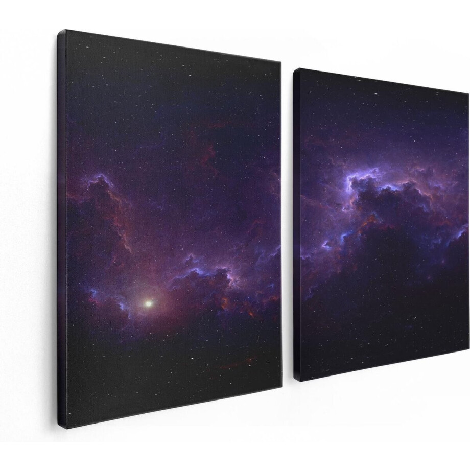 Artaza Canvas Schilderij Tweeluik Ruimte - Heelal - 120x80 - Foto Op Canvas - Canvas Print afbeelding 1
