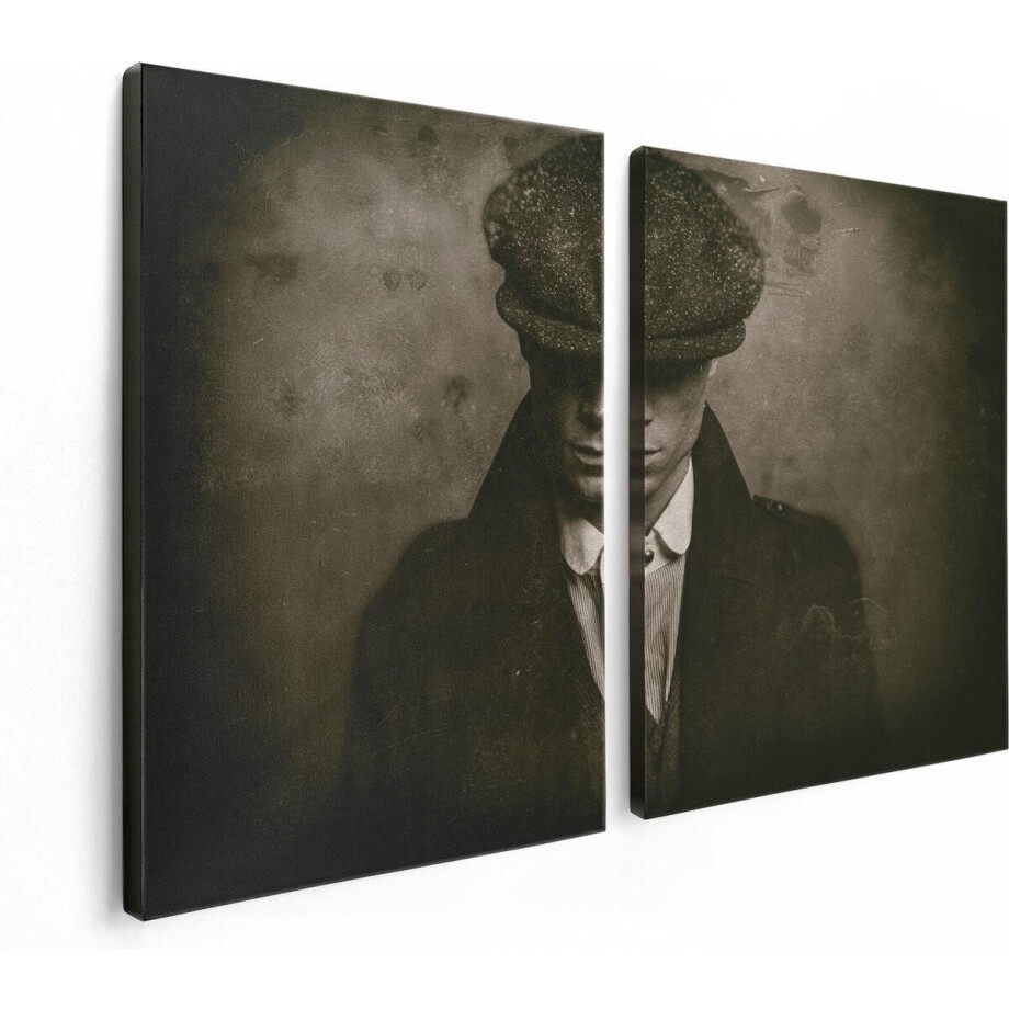 Artaza Canvas Schilderij Tweeluik Engelse Gangster Uit Jaren 1920 - Zwart Wit - 120x80 - Foto Op Canvas - Canvas Print Artaza Canvas Schilderij Tweeluik Engelse Gangster Uit Jaren 1920 - Zwart Wit - 120x80 - Foto Op Canvas - Canvas Print afbeelding 1