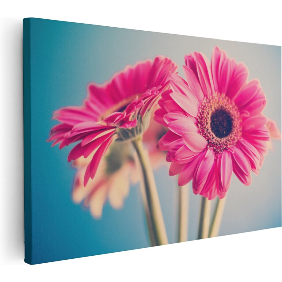 Artaza Canvas Schilderij Bloemen - 120x80 cm - Groot - Wanddecoratie Roze Gerbera - Muurdecoratie Woonkamer - Schilderijen Op Canvas afbeelding 1