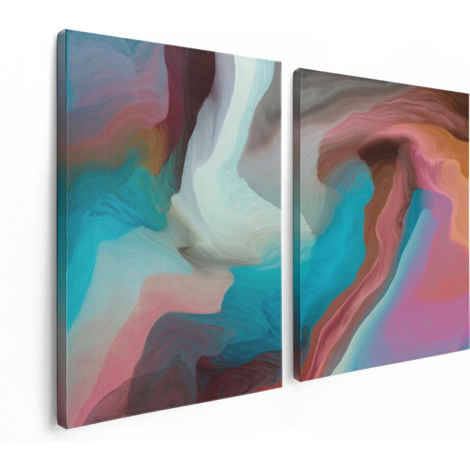 Artaza Canvas Schilderij Tweeluik Abstracte Kunst - Kleurrijke Golven - 120x80 - Foto Op Canvas - Canvas Print Artaza Canvas Schilderij Tweeluik Abstracte Kunst - Kleurrijke Golven - 120x80 - Foto Op Canvas - Canvas Print afbeelding 1