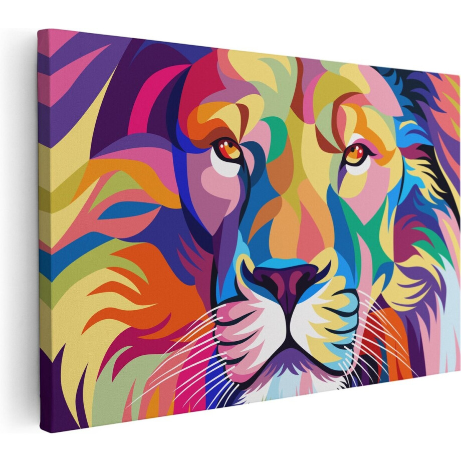 Artaza Canvas Schilderij Gekleurde Leeuw - Leeuwenkop - Abstract - 30x20 - Klein - Foto Op Canvas - Canvas Print Artaza Canvas Schilderij Gekleurde Leeuw - Leeuwenkop - Abstract - 30x20 - Klein - Foto Op Canvas - Canvas Print afbeelding 1