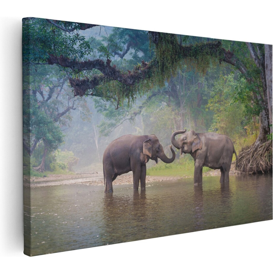 Artaza Canvas Schilderij Olifanten - 30x20 cm - Klein - Wanddecoratie Jungle - Muurdecoratie Woonkamer - Kamer Accessoires Artaza Canvas Schilderij Olifanten - 30x20 cm - Klein - Wanddecoratie Jungle - Muurdecoratie Woonkamer - Kamer Accessoires afbeelding 1