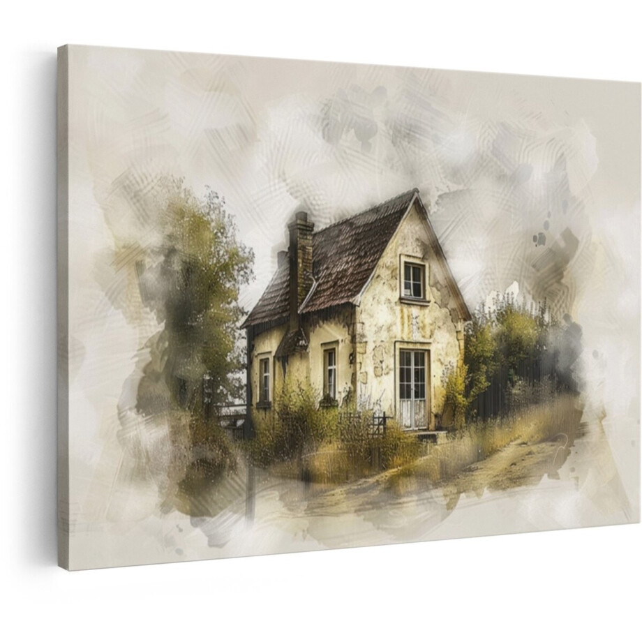Artaza Canvas Schilderij Oud Huisje - 90x60 cm - Wanddecoratie Landelijk - Muurdecoratie Landschap - Decoratie Verweerde Gevel Artaza Canvas Schilderij Oud Huisje - 90x60 cm - Wanddecoratie Landelijk - Muurdecoratie Landschap - Decoratie Verweerde Gevel afbeelding 1