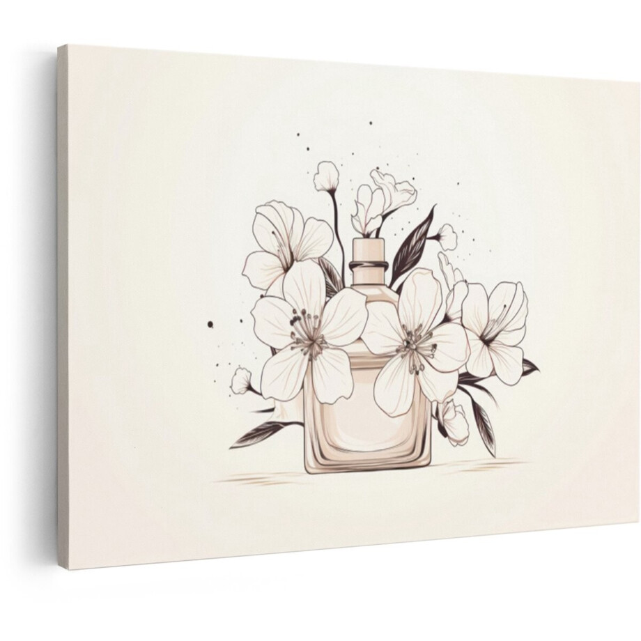 Artaza Canvas Schilderij Parfumfles - 120x80 cm - Wanddecoratie Bloemen - Muurdecoratie Line Art - Decoratie Minimalistisch - Schilderijen Op Canvas Artaza Canvas Schilderij Parfumfles - 120x80 cm - Wanddecoratie Bloemen - Muurdecoratie Line Art - Decoratie Minimalistisch - Schilderijen Op Canvas afbeelding 1