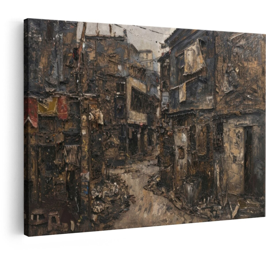 Artaza Canvas Schilderij Vervallen Steeg - 90x60 cm - Wanddecoratie Industrieel - Muurdecoratie Oude Gebouwen - Vintage Schilderijen Op Canvas Artaza Canvas Schilderij Vervallen Steeg - 90x60 cm - Wanddecoratie Industrieel - Muurdecoratie Oude Gebouwen - Vintage Schilderijen Op Canvas afbeelding 1