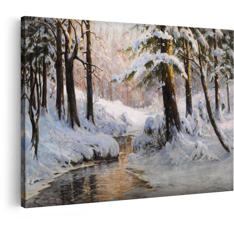 Artaza Canvas Schilderij Bos - 30x20 cm - Wanddecoratie Winter Landschap - Muurdecoratie Natuur - Schilderijen Op Canvas Bomen Artaza Canvas Schilderij Bos - 30x20 cm - Wanddecoratie Winter Landschap - Muurdecoratie Natuur - Schilderijen Op Canvas Bomen afbeelding 1