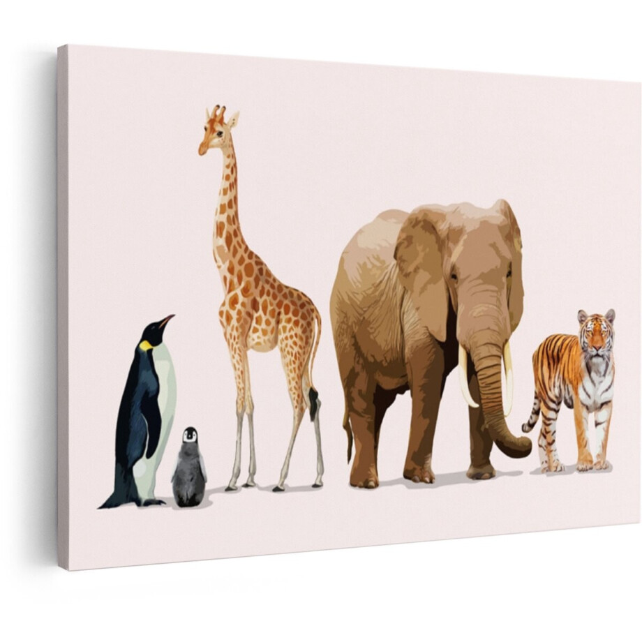 Artaza Canvas Schilderij Dieren Schilderij - 30x20 cm - Wanddecoratie Babykamer - Muurdecoratie Jongenskamer - Decoratie Olifant Tijger Artaza Canvas Schilderij Dieren Schilderij - 30x20 cm - Wanddecoratie Babykamer - Muurdecoratie Jongenskamer - Decoratie Olifant Tijger afbeelding 1