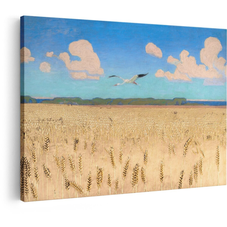 Artaza Canvas Schilderij Ooievaar - 60x40 cm - Wanddecoratie Tarweveld - Muurdecoratie Vogel - Schilderijen Landschap Artaza Canvas Schilderij Ooievaar - 60x40 cm - Wanddecoratie Tarweveld - Muurdecoratie Vogel - Schilderijen Landschap afbeelding 1