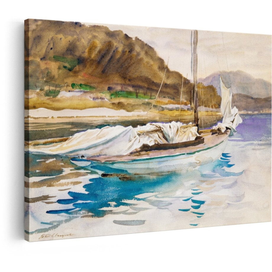 Artaza Canvas Schilderij Zeilboot - 90x60 cm - Wanddecoratie Landschap - Muurdecoratie Aquarel Kust - Schilderijen Op Canvas Water Artaza Canvas Schilderij Zeilboot - 90x60 cm - Wanddecoratie Landschap - Muurdecoratie Aquarel Kust - Schilderijen Op Canvas Water afbeelding 1