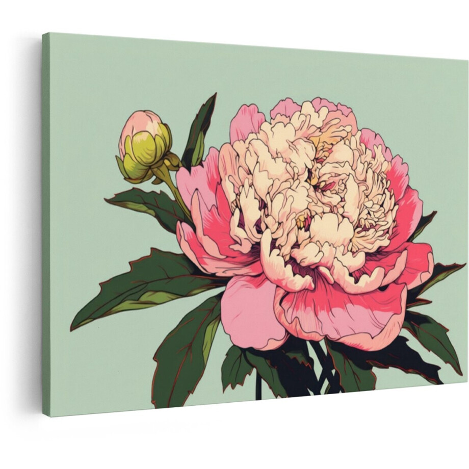 Artaza Canvas Schilderij Bloemen - 30x20 cm - Wanddecoratie Pioenroos - Muurdecoratie Vintage - Schilderijen Op Canvas Roze Artaza Canvas Schilderij Bloemen - 30x20 cm - Wanddecoratie Pioenroos - Muurdecoratie Vintage - Schilderijen Op Canvas Roze afbeelding 1