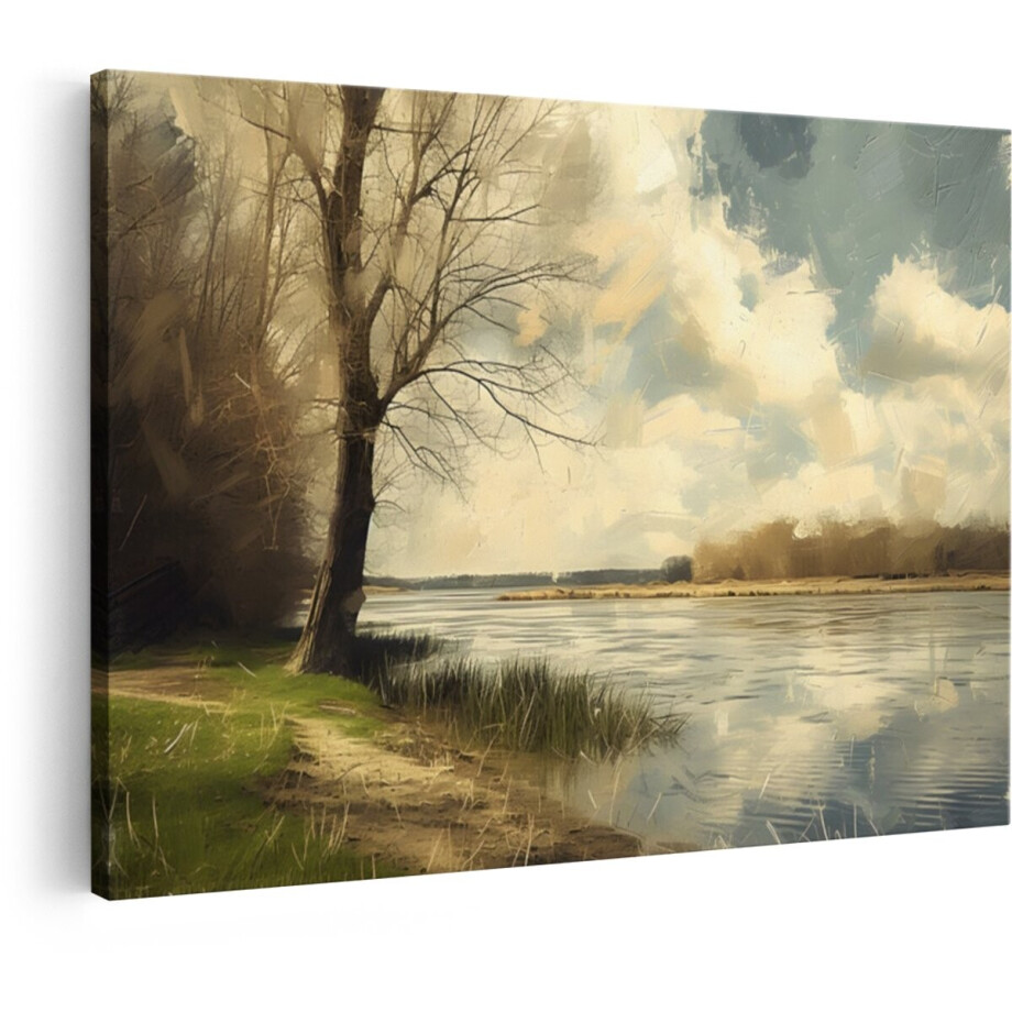 Artaza Canvas Schilderij Landschap - 120x80 cm - Wanddecoratie Natuur - Muurdecoratie Rivier - Decoratie Boom - Schilderijen Op Canvas Artaza Canvas Schilderij Landschap - 120x80 cm - Wanddecoratie Natuur - Muurdecoratie Rivier - Decoratie Boom - Schilderijen Op Canvas afbeelding 1