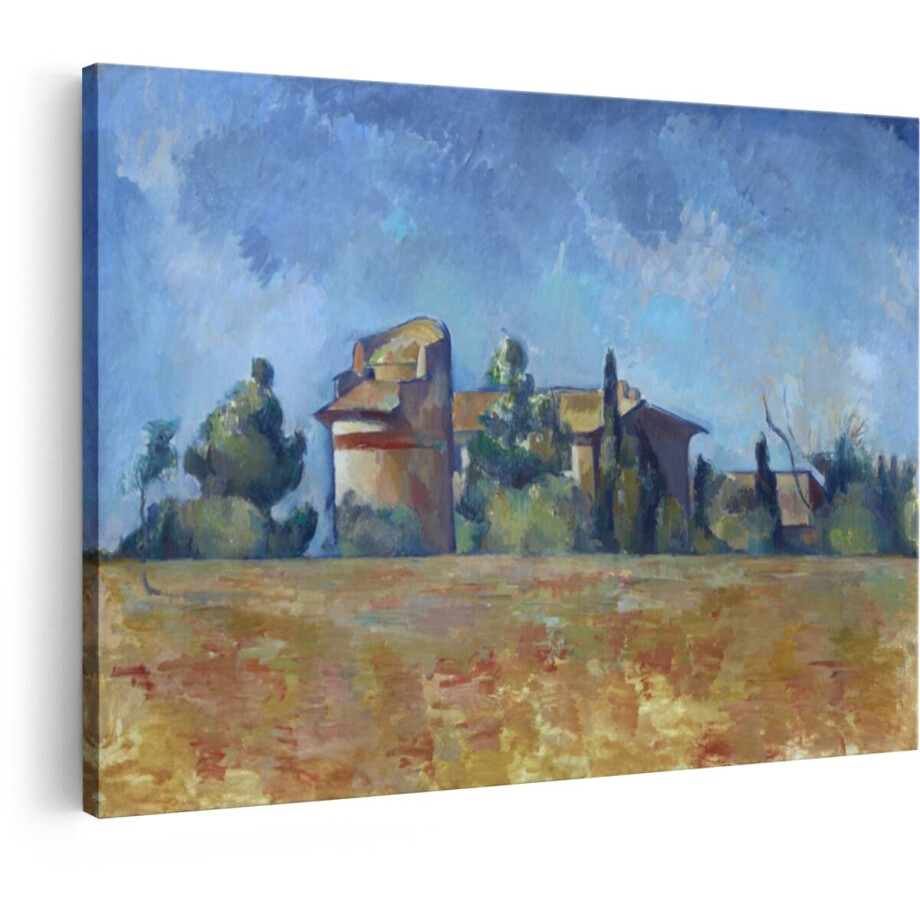 Artaza Canvas Schilderij Impressionistisch Landschap met Gebouwen en Bomen onder een Blauwe Lucht - 90x60 cm - Wanddecoratie Woonkamer - Schilderijen - Muurdecoratie Artaza Canvas Schilderij Impressionistisch Landschap met Gebouwen en Bomen onder een Blauwe Lucht - 90x60 cm - Wanddecoratie Woonkamer - Schilderijen - Muurdecoratie afbeelding 1