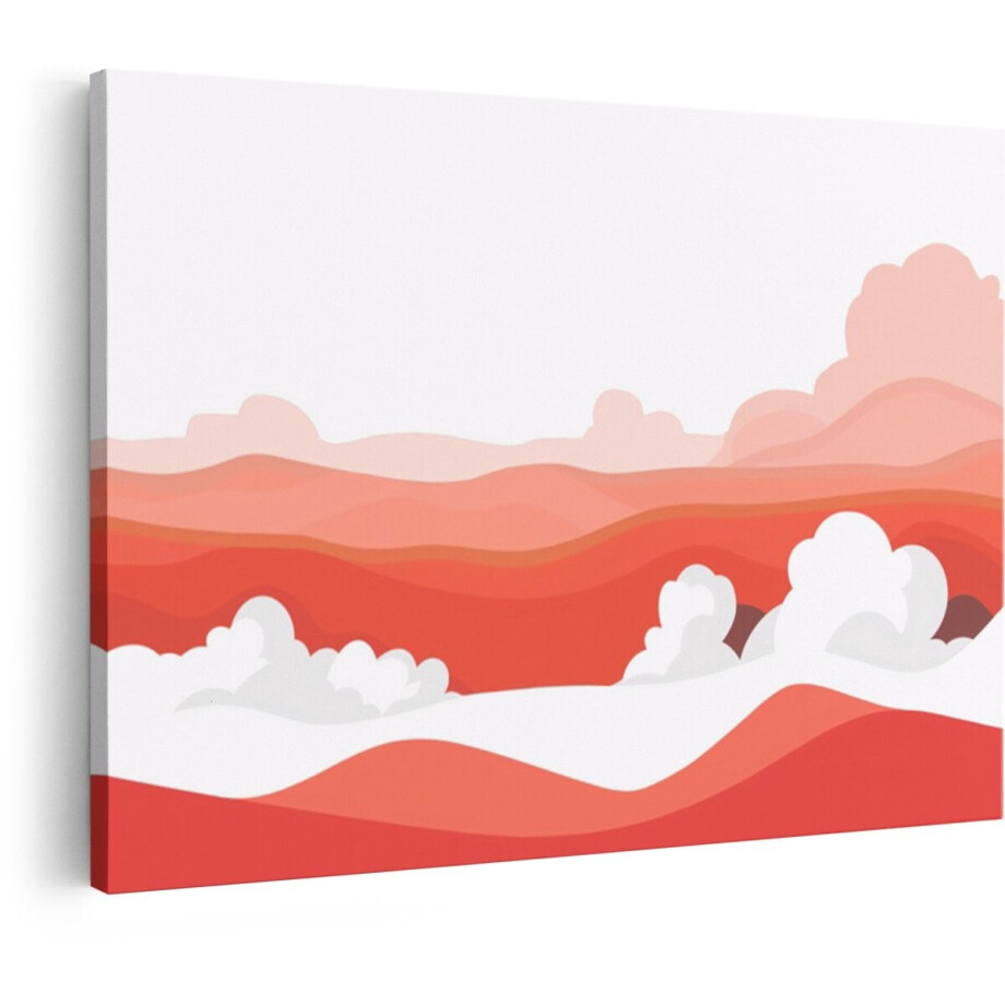Artaza Canvas Schilderij Bergen - 30x20 cm - Wanddecoratie Abstract Rood - Muurdecoratie Wolken - Kamer Accessoires Minimalistisch Artaza Canvas Schilderij Bergen - 30x20 cm - Wanddecoratie Abstract Rood - Muurdecoratie Wolken - Kamer Accessoires Minimalistisch afbeelding 1