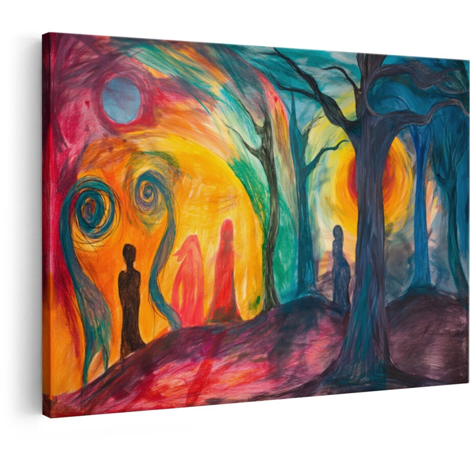 Artaza Canvas Schilderij Abstract Landschap - 30x20 cm - Wanddecoratie Boom - Muurdecoratie Natuur Kleurrijk - Schilderijen Op Canvas Bos Artaza Canvas Schilderij Abstract Landschap - 30x20 cm - Wanddecoratie Boom - Muurdecoratie Natuur Kleurrijk - Schilderijen Op Canvas Bos afbeelding 1