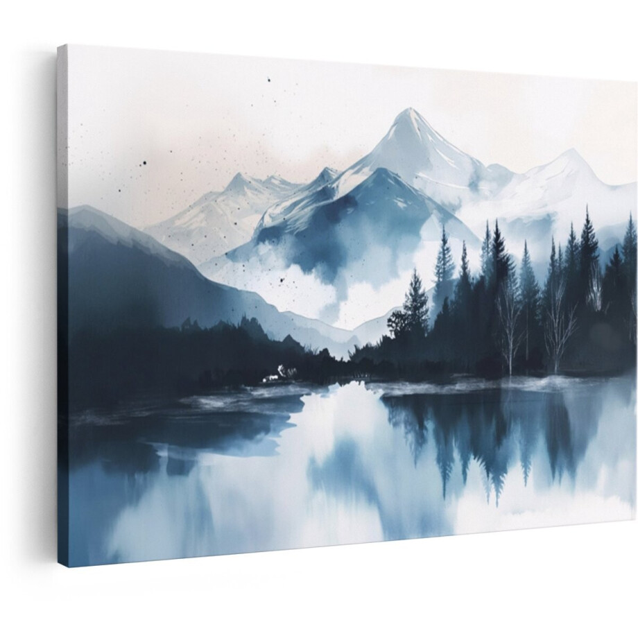 Artaza Canvas Schilderij Berglandschap - 60x40 cm - Wanddecoratie Natuur - Muurdecoratie Bos - Schilderijen Woonkamer Meer Artaza Canvas Schilderij Berglandschap - 60x40 cm - Wanddecoratie Natuur - Muurdecoratie Bos - Schilderijen Woonkamer Meer afbeelding 1