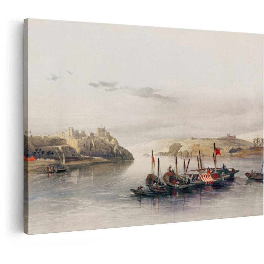 Artaza Canvas Schilderij Nijl Landschap - 90x60 cm - Wanddecoratie Egypte - Muurdecoratie Vintage Boten - Schilderijen Op Canvas Oosters Artaza Canvas Schilderij Nijl Landschap - 90x60 cm - Wanddecoratie Egypte - Muurdecoratie Vintage Boten - Schilderijen Op Canvas Oosters afbeelding 1