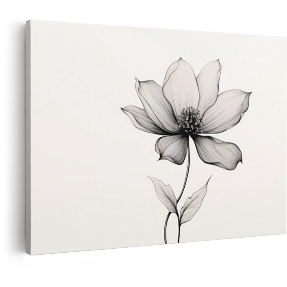 Artaza Canvas Schilderij Bloemen - 60x40 cm - Wanddecoratie Line Art - Muurdecoratie Zwart Wit - Decoratie Bloem - Schilderijen Op Canvas Artaza Canvas Schilderij Bloemen - 60x40 cm - Wanddecoratie Line Art - Muurdecoratie Zwart Wit - Decoratie Bloem - Schilderijen Op Canvas afbeelding 1