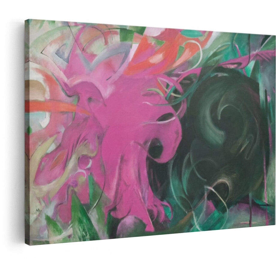 Artaza Canvas Schilderij Abstract - 60x40 cm - Wanddecoratie Modern - Muurdecoratie Kleurrijk - Decoratie Woonkamer - Roze Groen Artaza Canvas Schilderij Abstract - 60x40 cm - Wanddecoratie Modern - Muurdecoratie Kleurrijk - Decoratie Woonkamer - Roze Groen afbeelding 1