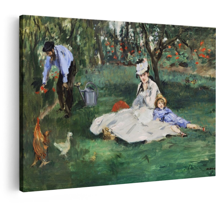 Artaza Canvas Schilderij Monet Schilderij - 120x80 cm - Wanddecoratie Tuin - Muurdecoratie Bloemen - Decoratie Vrouw En Kind - Schilderijen Op Canvas Artaza Canvas Schilderij Monet Schilderij - 120x80 cm - Wanddecoratie Tuin - Muurdecoratie Bloemen - Decoratie Vrouw En Kind - Schilderijen Op Canvas afbeelding 1