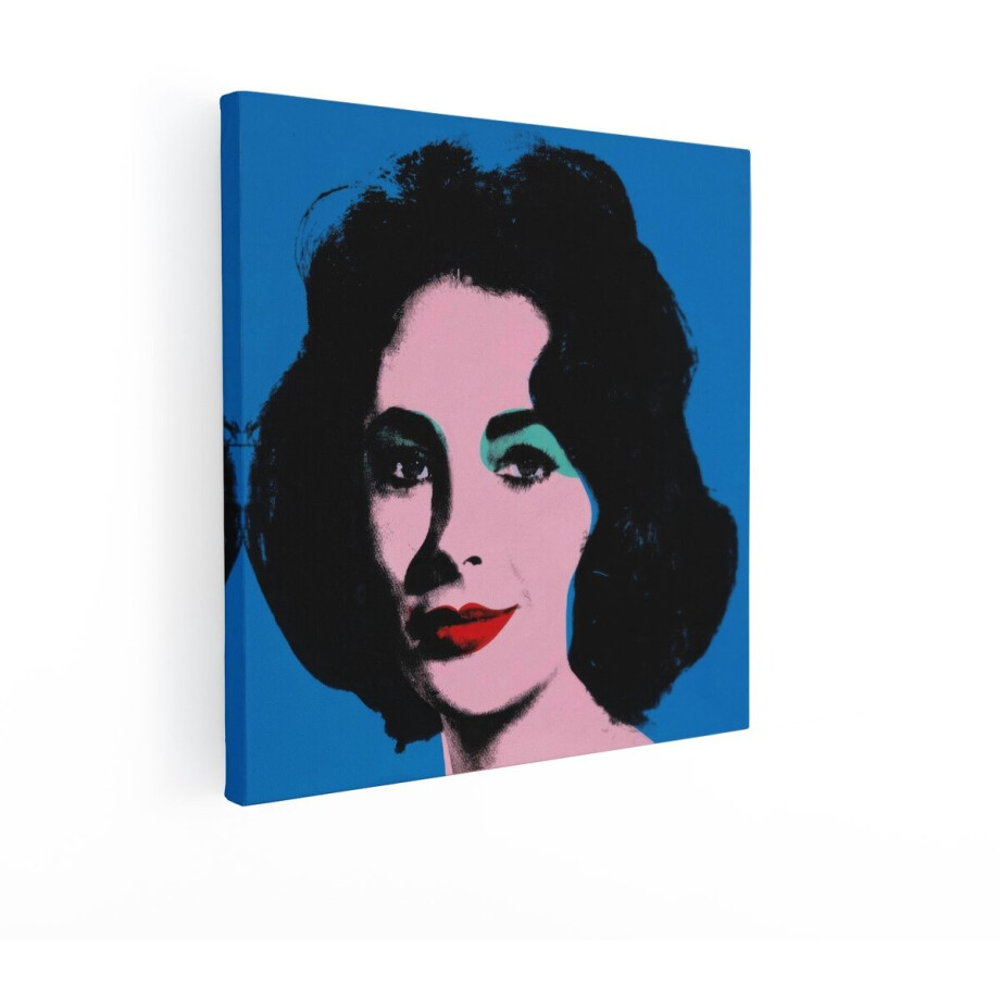 Artaza Canvas Schilderij Portret Vrouw Elizabeth Taylor - 70x70 cm - Wanddecoratie Popart - Muurdecoratie Andy Warhol - Modern Schilderij Blauw Artaza Canvas Schilderij Portret Vrouw Elizabeth Taylor - 70x70 cm - Wanddecoratie Popart - Muurdecoratie Andy Warhol - Modern Schilderij Blauw afbeelding 1