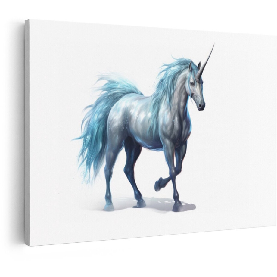 Artaza Canvas Schilderij Eenhoorn - 120x80 cm - Wanddecoratie Kinderkamer - Muurdecoratie Meisjeskamer - Paarden Schilderij - Blauw Artaza Canvas Schilderij Eenhoorn - 120x80 cm - Wanddecoratie Kinderkamer - Muurdecoratie Meisjeskamer - Paarden Schilderij - Blauw afbeelding 1