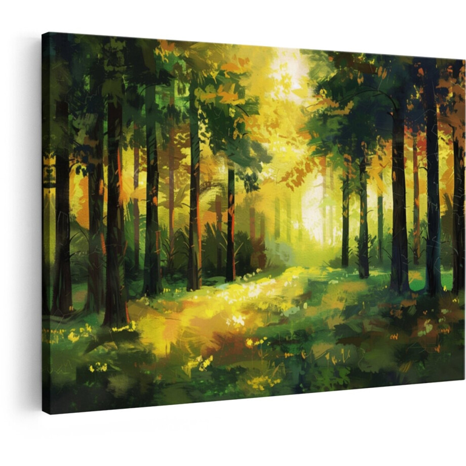 Artaza Canvas Schilderij Bos - 90x60 cm - Wanddecoratie Natuur - Muurdecoratie Landschap - Decoratie Boom - Groen Artaza Canvas Schilderij Bos - 90x60 cm - Wanddecoratie Natuur - Muurdecoratie Landschap - Decoratie Boom - Groen afbeelding 1