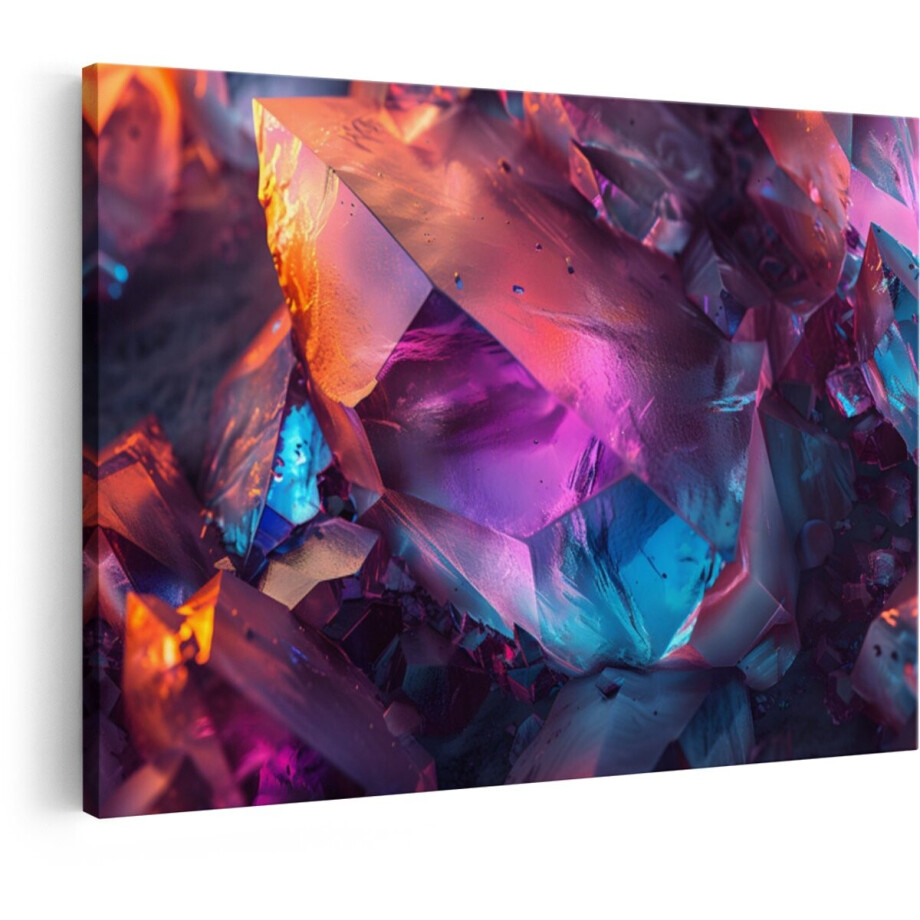 Artaza Canvas Schilderij Abstract - 90x60 cm - Wanddecoratie Kristallen - Muurdecoratie 3D - Schilderijen Op Canvas Geometrisch - Paars Artaza Canvas Schilderij Abstract - 90x60 cm - Wanddecoratie Kristallen - Muurdecoratie 3D - Schilderijen Op Canvas Geometrisch - Paars afbeelding 1