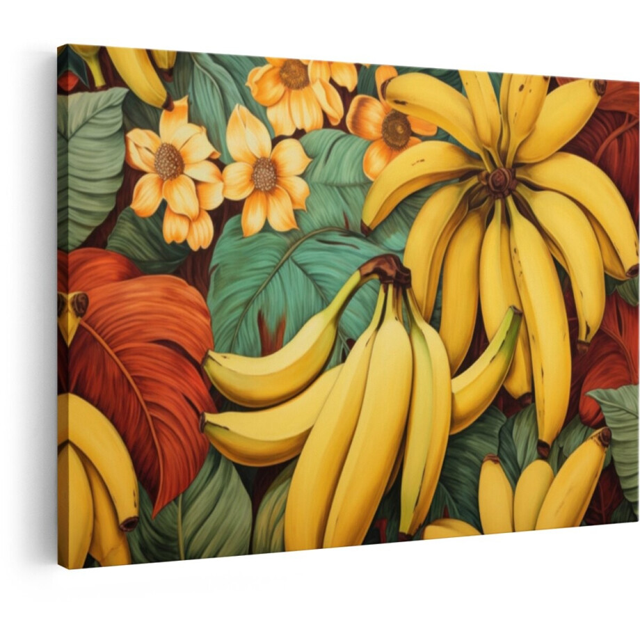 Artaza Canvas Schilderij Bananen - 90x60 cm - Wanddecoratie Tropische Bloemen - Muurdecoratie Boho - Decoratie Fruit Geel Artaza Canvas Schilderij Bananen - 90x60 cm - Wanddecoratie Tropische Bloemen - Muurdecoratie Boho - Decoratie Fruit Geel afbeelding 1