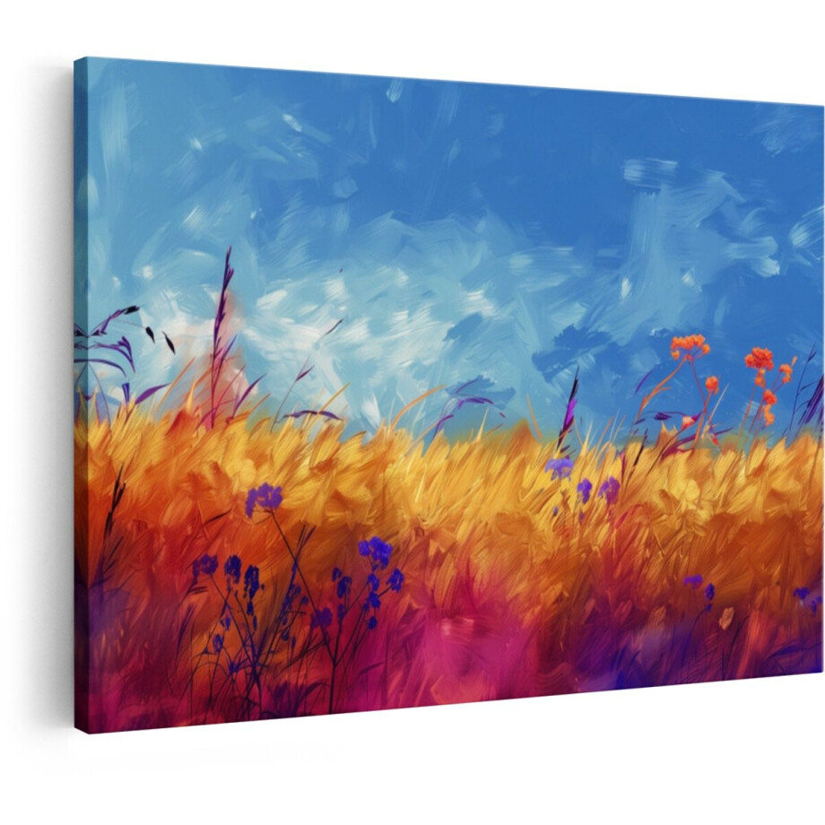 Artaza Canvas Schilderij Abstract Landschap - 120x80 cm - Wanddecoratie Zomerse Weide - Muurdecoratie Bloemen - Decoratie Kleurrijk Artaza Canvas Schilderij Abstract Landschap - 120x80 cm - Wanddecoratie Zomerse Weide - Muurdecoratie Bloemen - Decoratie Kleurrijk afbeelding 1