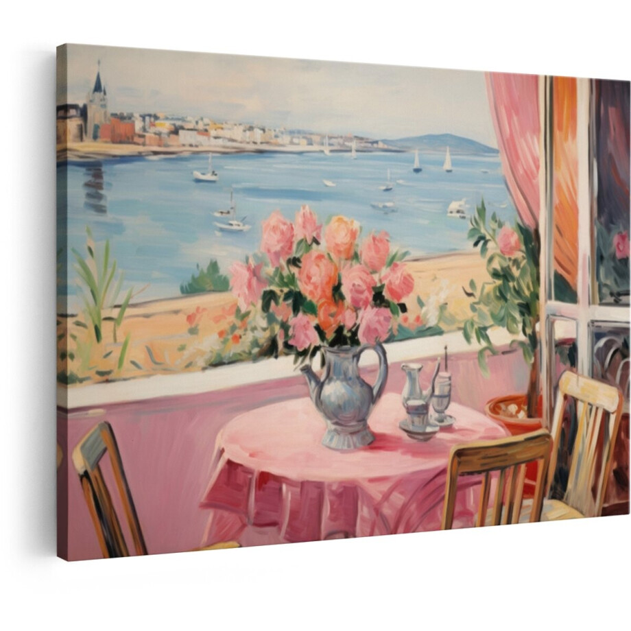 Artaza Canvas Schilderij Bloemen - 90x60 cm - Wanddecoratie Zee - Muurdecoratie Boeket Rozen - Decoratie Landschap Woonkamer - Roze Artaza Canvas Schilderij Bloemen - 90x60 cm - Wanddecoratie Zee - Muurdecoratie Boeket Rozen - Decoratie Landschap Woonkamer - Roze afbeelding 1