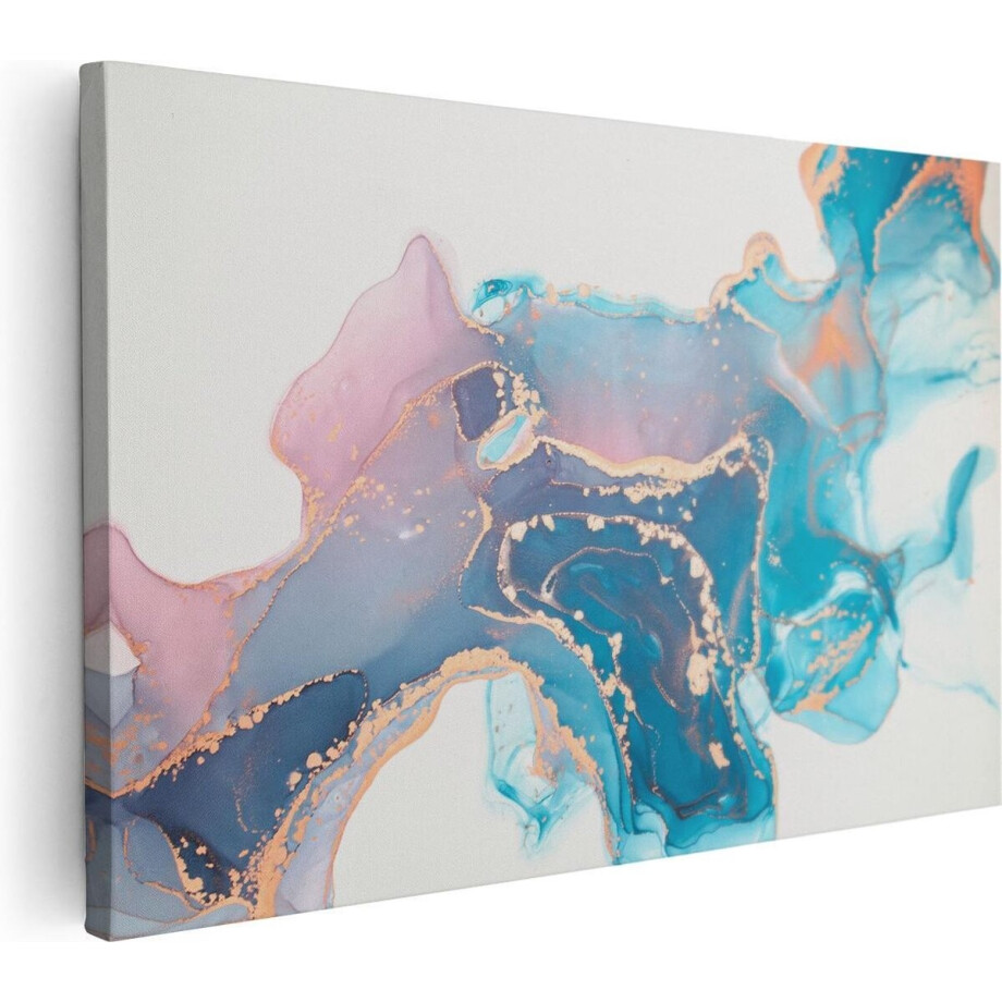 Artaza Canvas Schilderij Abstracte Kunst van Marmer - 90x60 - Foto Op Canvas - Canvas Print - Muurdecoratie afbeelding 1