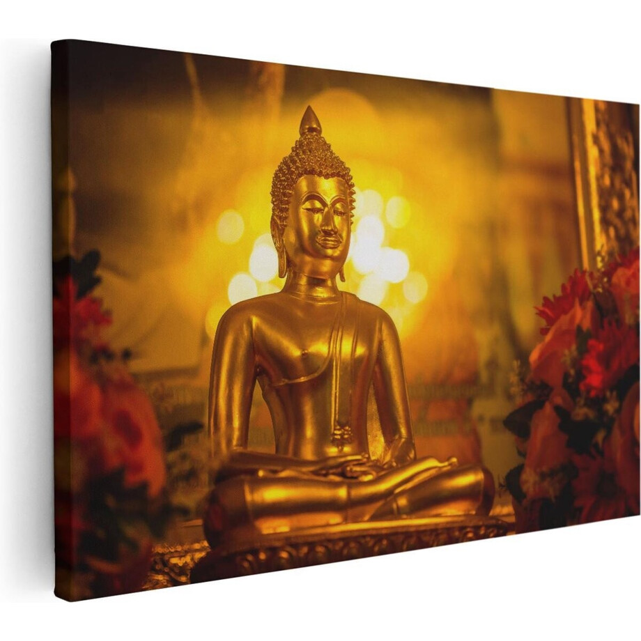 Artaza Canvas Schilderij Gouden Boeddhabeeld - 30x20 cm - Klein - Wanddecoratie Thailand - Muurdecoratie Spiritueel - Kamer Accessoires Woonkamer Artaza Canvas Schilderij Gouden Boeddhabeeld - 30x20 cm - Klein - Wanddecoratie Thailand - Muurdecoratie Spiritueel - Kamer Accessoires Woonkamer afbeelding 1
