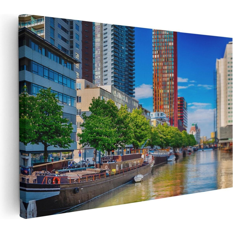 Artaza Canvas Schilderij Skyline Rotterdam - 30x20 cm - Klein - Wanddecoratie Wereldstad - Muurdecoratie Haven - Kamer Accessoires Woonkamer Artaza Canvas Schilderij Skyline Rotterdam - 30x20 cm - Klein - Wanddecoratie Wereldstad - Muurdecoratie Haven - Kamer Accessoires Woonkamer afbeelding 1