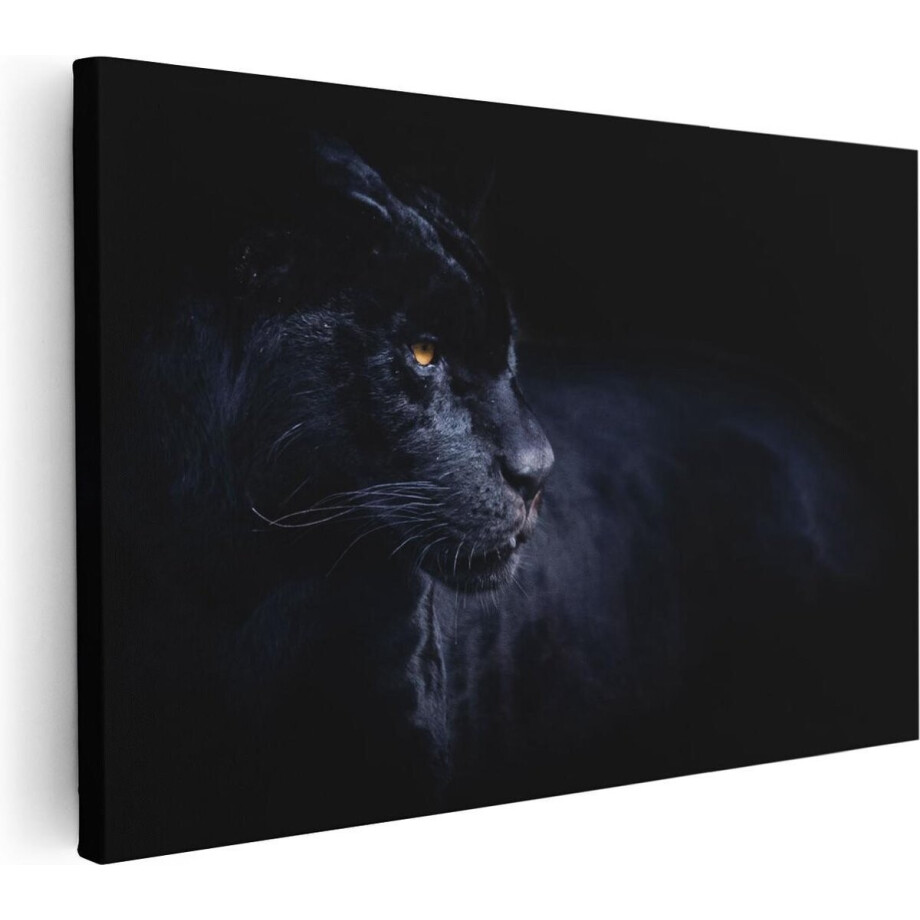 Artaza Canvas Schilderij Zwarte Panter - 90x60 - Foto Op Canvas - Canvas Print - Muurdecoratie afbeelding 1